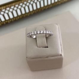 ANEL PT MEIA ALIANÇA CRAVEJADA