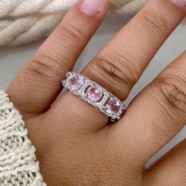 ANEL PT PEDRA CRAV ROSA