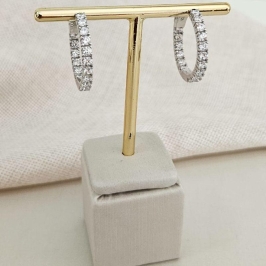 ARGOLA PT CRISTAL EM PEDRAS