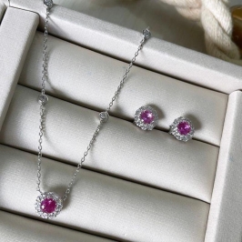 CONJ PT CRAV PEDRA ROSA