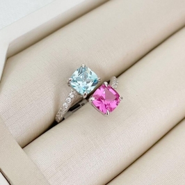 ANEL PT 2 PEDRA ROSA\AZUL