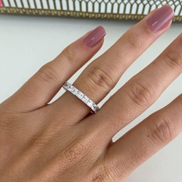 ANEL PT M. ALIANÇA QUAD. CRIST 3MM