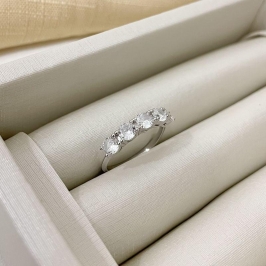 ANEL PT MEIA ALIANÇA 5P CRISTAL