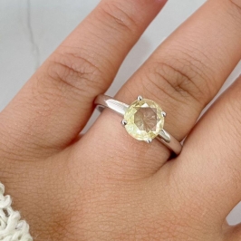 ANEL PT SOLITÁRIO PEDRA AMARELA