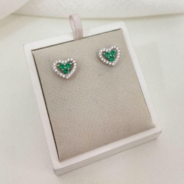 BR PT CORAÇÃO VERDE CRAVEJADO 2MM