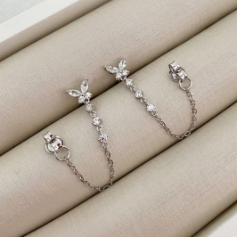 BRINCO PT BORBOLETA CRISTAL 2MM