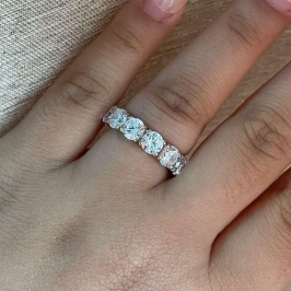 ANEL PT ALIANÇA PEDRA CRISTAL