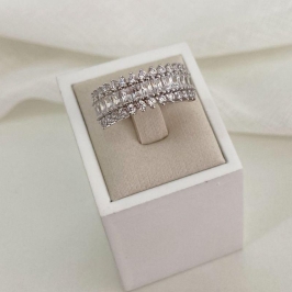 ANEL PT MEIA ALIANÇA CRAV EM PEDRA