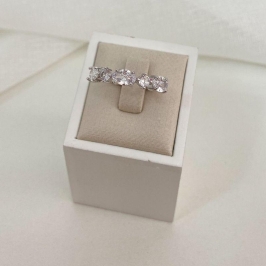 ANEL PT MEIA ALIANÇA EM PEDRAS CRISTAIS