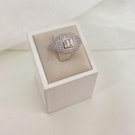 ANEL PT PEDRA CRISTAL CRAVEJADO