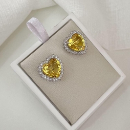 BR PT CORAÇÃO AMARELO  CRAVEJADO