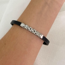 BRAC MASC PRETO/PRATA ROLEX