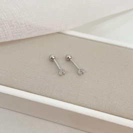 PIERCING PT PEDRA CRISTAL 2.5 MM