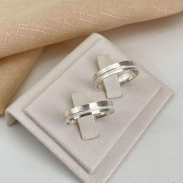 ALIANÇA PT RETA FRISO DIAMANTADO