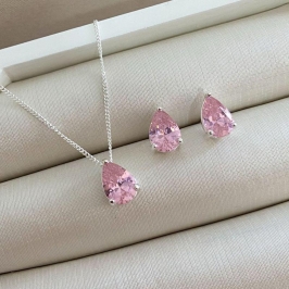 CONJ PT GOTA PEDRA ROSA