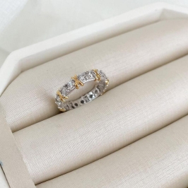 ANEL PT ALIANÇA PEDRA C/X DOURADO