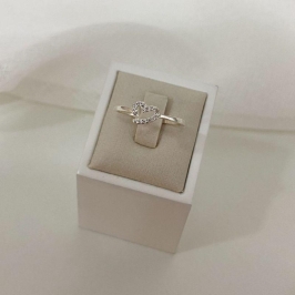 ANEL PT CORAÇÃO CRAVEJADO