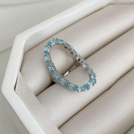ANEL PT EM PEDRAS AZUL CLARO