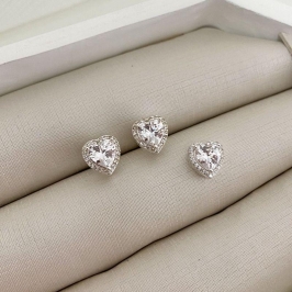 CONJ PT CORAÇAO 1F CRAV CRISTAL