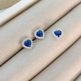 CONJ PT CORAÇÃO CRAV AZUL