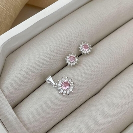 CONJ PT FLOR CRAV P ROSA CLARO