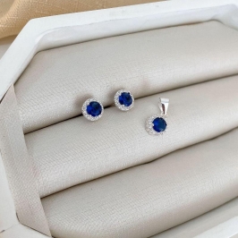 CONJ PT PEDRA CRAV AZUL