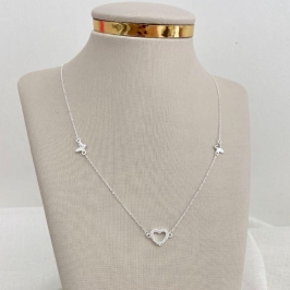 GARG PT 1 CORAÇÃO CRAVEJADO/2 BORBOLETAS