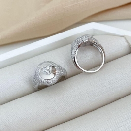 ANEL PT CORAÇÃO CRAVEJADO 4X4MM NITE