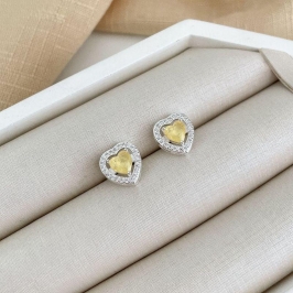 BR PT CORAÇÃO AMARELO CRAVEJADO