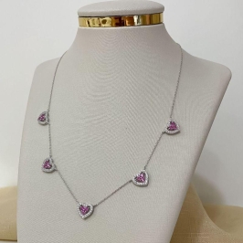 GARG PT 5 CORAÇÕES ROSA 2MM