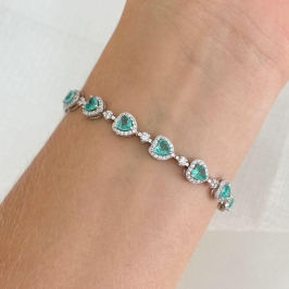 PULS PT CORAÇÃO VERDE CLARO CRAVEJADO