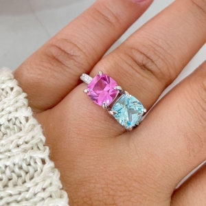 ANEL PT AZUL ROSA