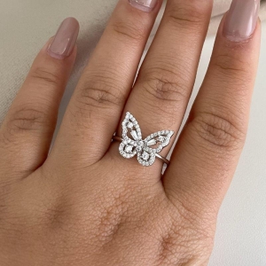 ANEL PT BORBOLETA CRAVEJADA