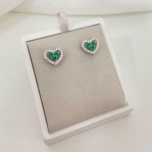 BR PT CORAÇÃO VERDE CRAVEJADO 2MM