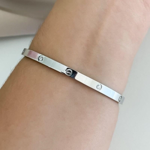 BRAC CARTIER PEDRA/LISO PRATA