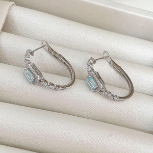 ARGOLA PT PEDRA AZUL CRAVEJADA G