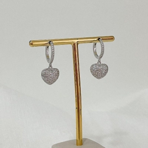 ARGOLA PT PG CORAÇÃO CRAVEJADO