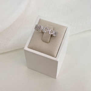 ANEL PT CORAÇÕES CRAVEJADO 1MM