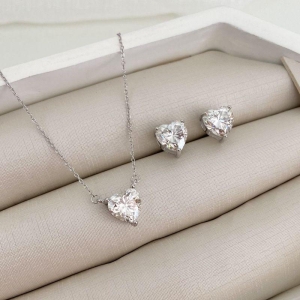 CONJ PT CORAÇÃO CRISTAL NITE