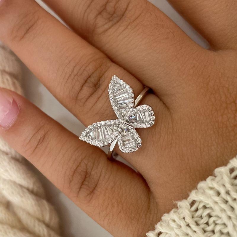 ANEL PT BORBOLETA CRAVEJADA