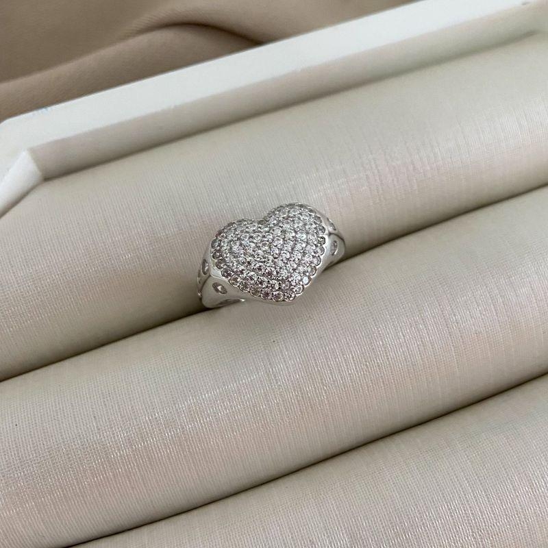 ANEL PT CORAÇÃO CRAVEJADO LD 4 P