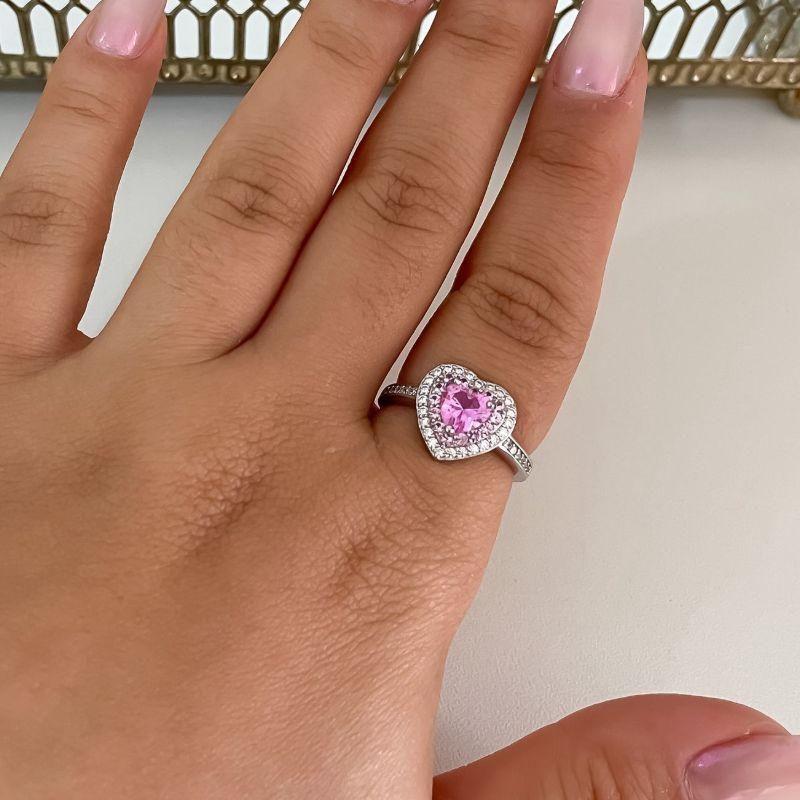 ANEL PT CORAÇÃO ROSA