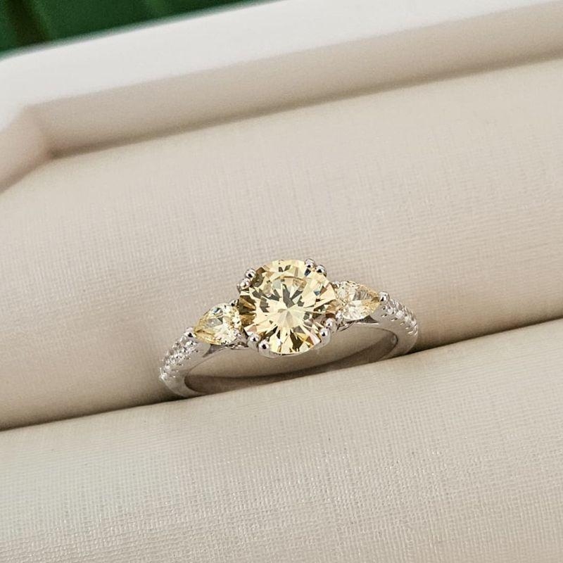 ANEL PT PEDRA AMARELA 7MM