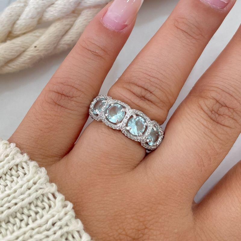 ANEL PT PEDRA CRAV AZUL