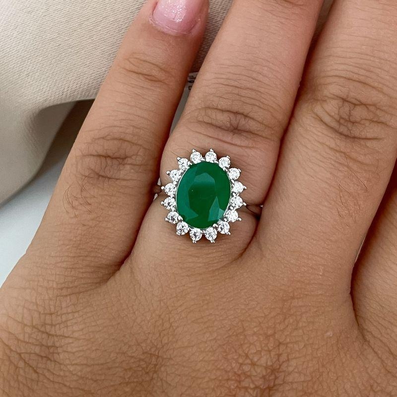 ANEL PT PEDRA VERDE CRAV