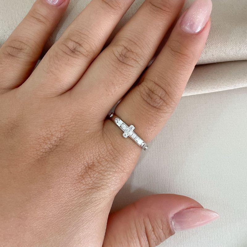 ANEL PT TERÇO CRAVEJADO