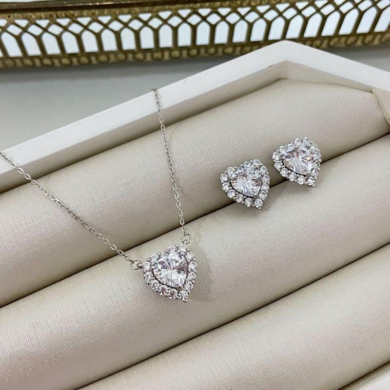 CONJ PT CORAÇÃO CRISTAL CRAV