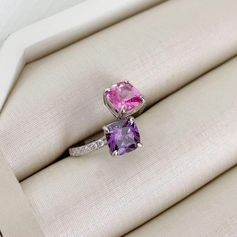 ANEL PT 2 PEDRA ROSA\ROXO