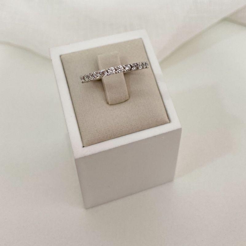 ANEL PT ALIANÇA PEDRA CRISTAL