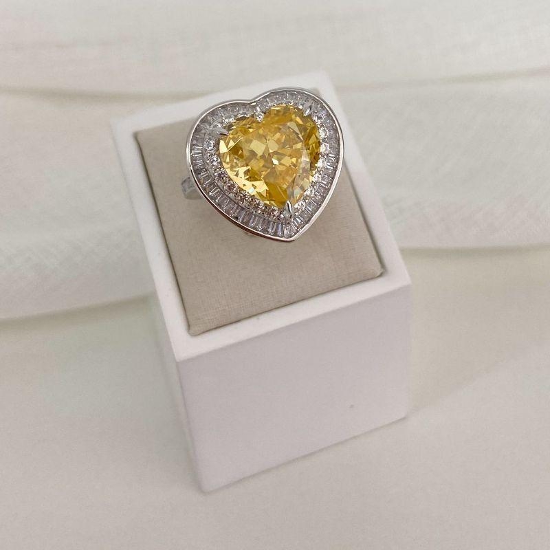 ANEL PT CORAÇÃO AMARELO 12MM